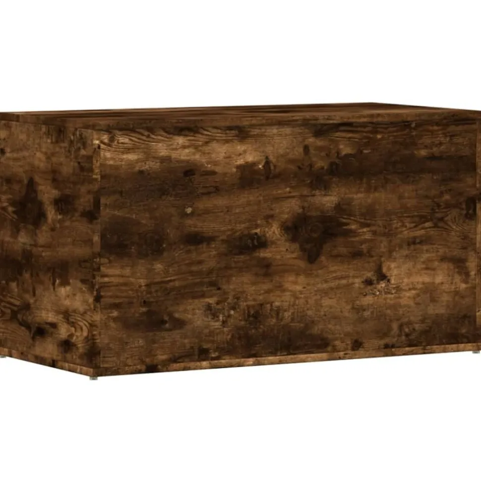 vidaXL Opbergkist 84x42x46 cm bewerkt hout gerookt eikenkleurig