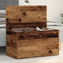 vidaXL Opbergkist 84x42x46 cm bewerkt hout oud houtkleurig