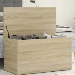 vidaXL Opbergkist 84x42x46 cm bewerkt hout sonoma eikenkleurig