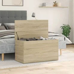 vidaXL Opbergkist 84x42x46 cm bewerkt hout sonoma eikenkleurig