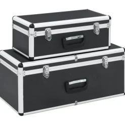 vidaXL Opbergkoffers 2 st aluminium zwart