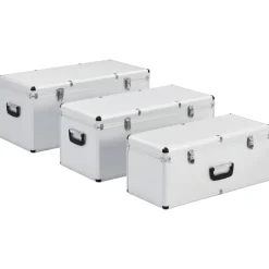 vidaXL Opbergkoffers 3 st aluminium zilverkleurig