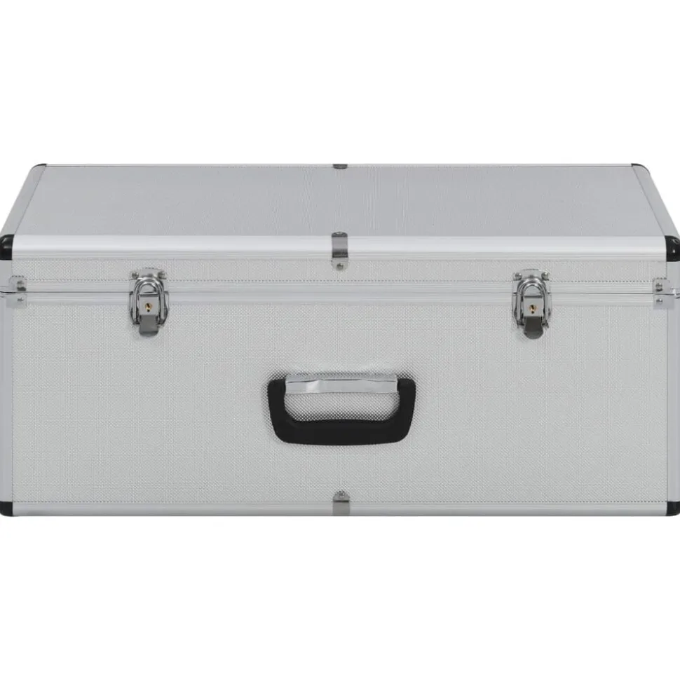 vidaXL Opbergkoffers 2 st aluminium zilverkleurig