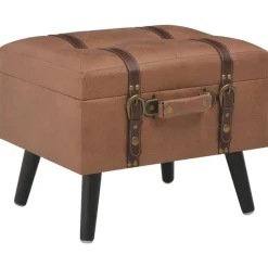 vidaXL Opbergkruk 40 cm kunstleer bruin