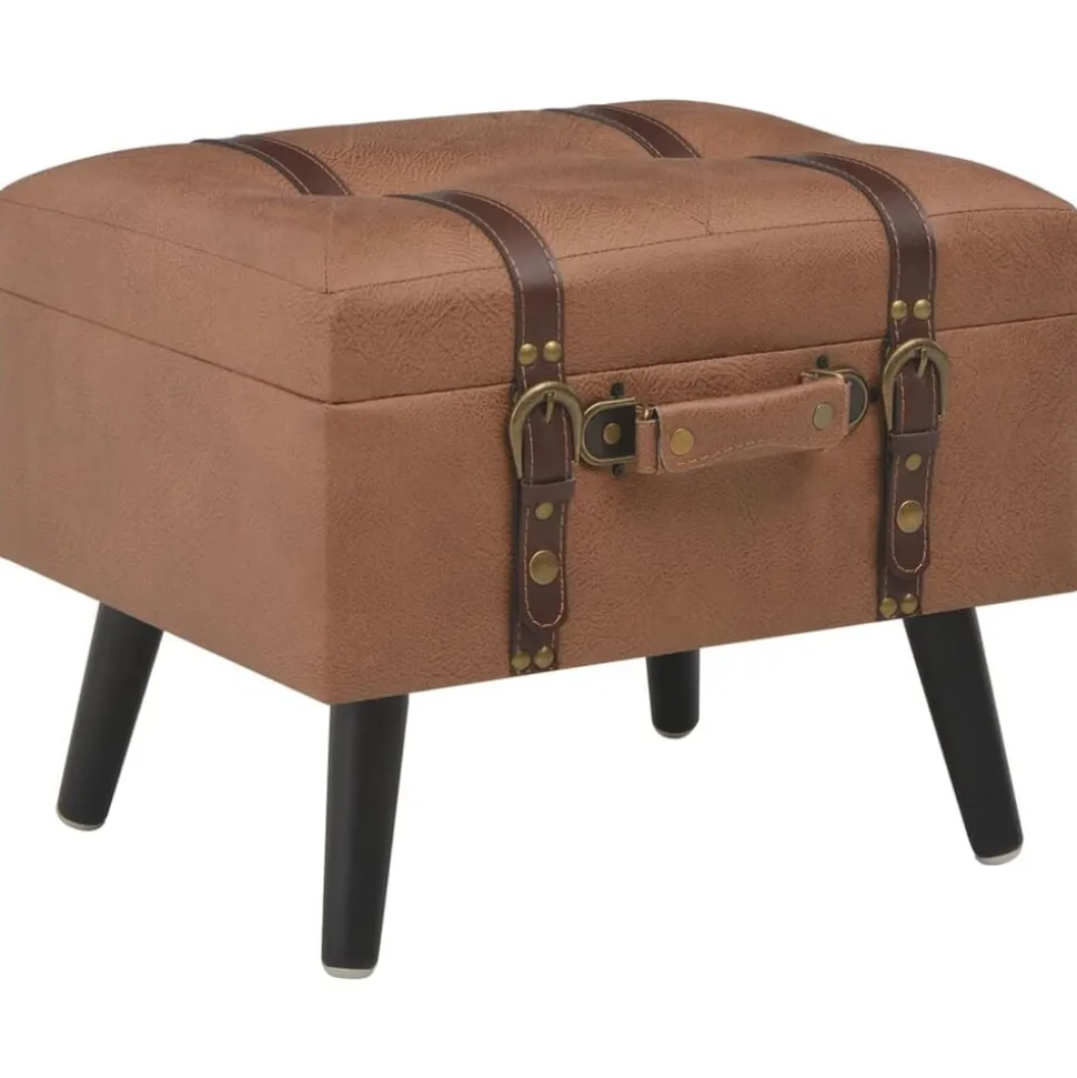 vidaXL Opbergkruk 40 cm kunstleer bruin