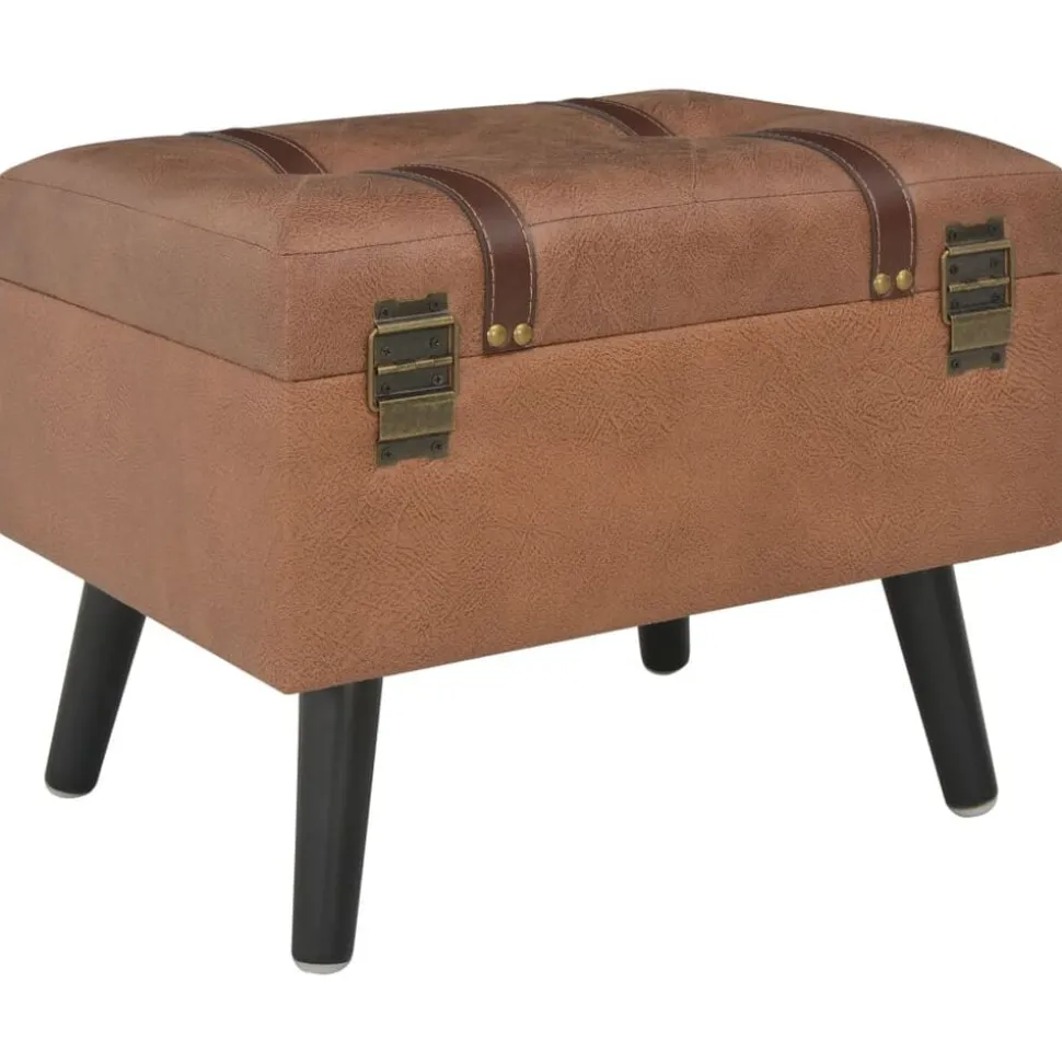 vidaXL Opbergkruk 40 cm kunstleer bruin