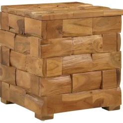 vidaXL Opbergkruk met opslag Bruin 40 x 40 x 45 cm Massief Teakhout
