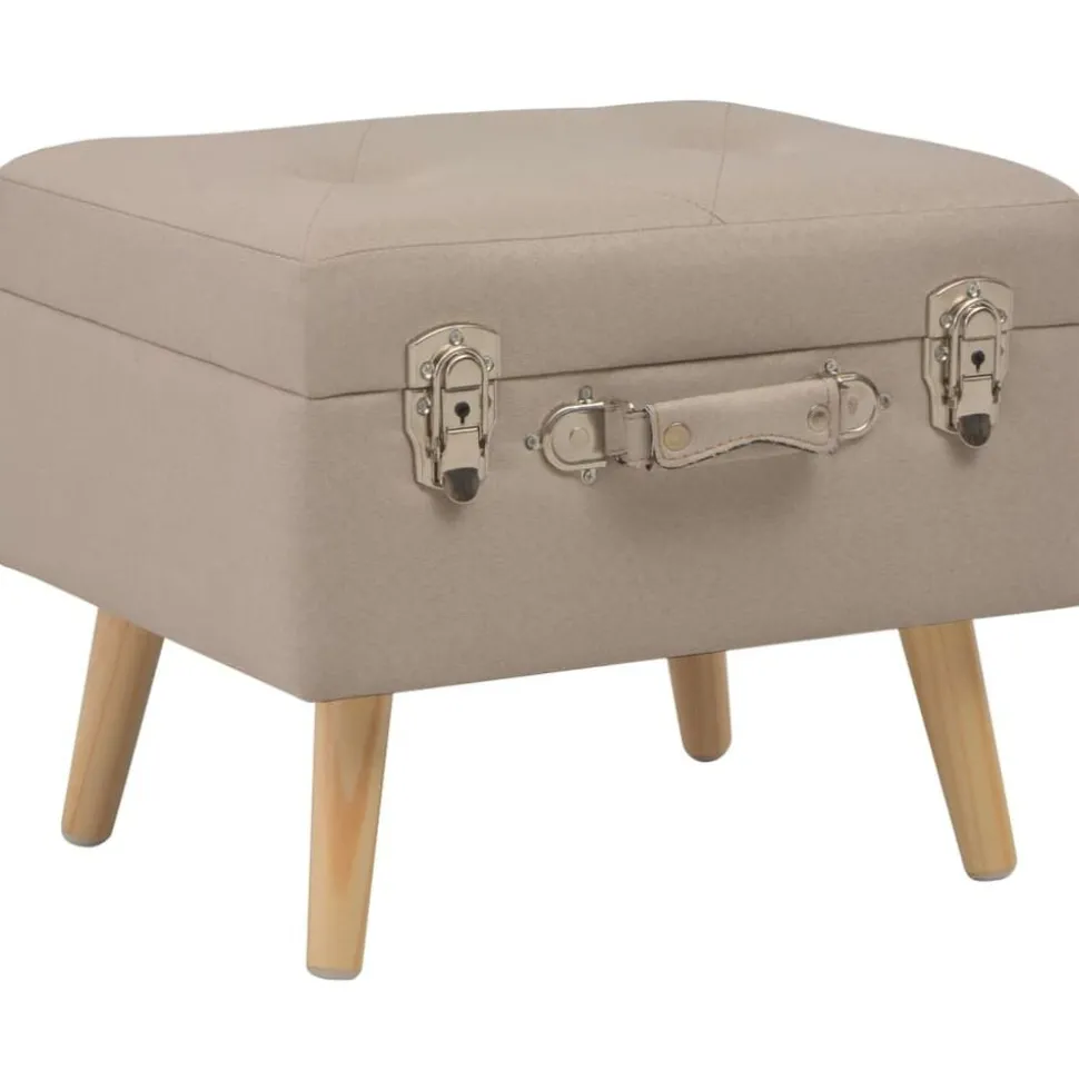 vidaXL Opbergkrukken 3 st stof beige