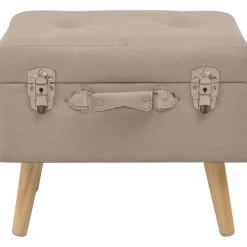 vidaXL Opbergkrukken 3 st stof beige