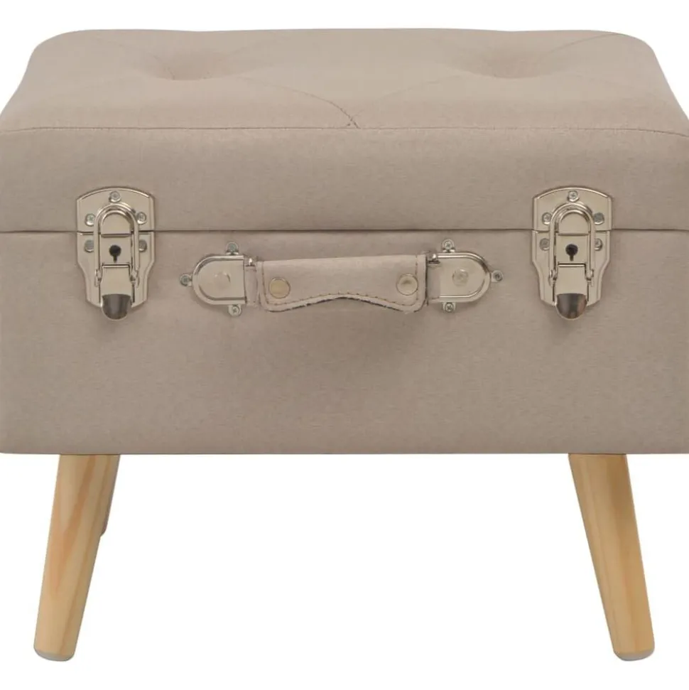 vidaXL Opbergkrukken 3 st stof beige