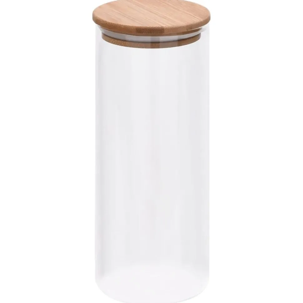 vidaXL Opbergpotten met bamboe deksel 6 st 1000 ml glas