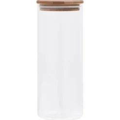 vidaXL Opbergpotten met bamboe deksel 6 st 1000 ml glas