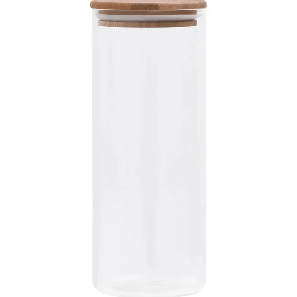 vidaXL Opbergpotten met bamboe deksel 6 st 1000 ml glas