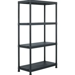 vidaXL Opbergrek 100 kg 60x30x138 cm kunststof zwart