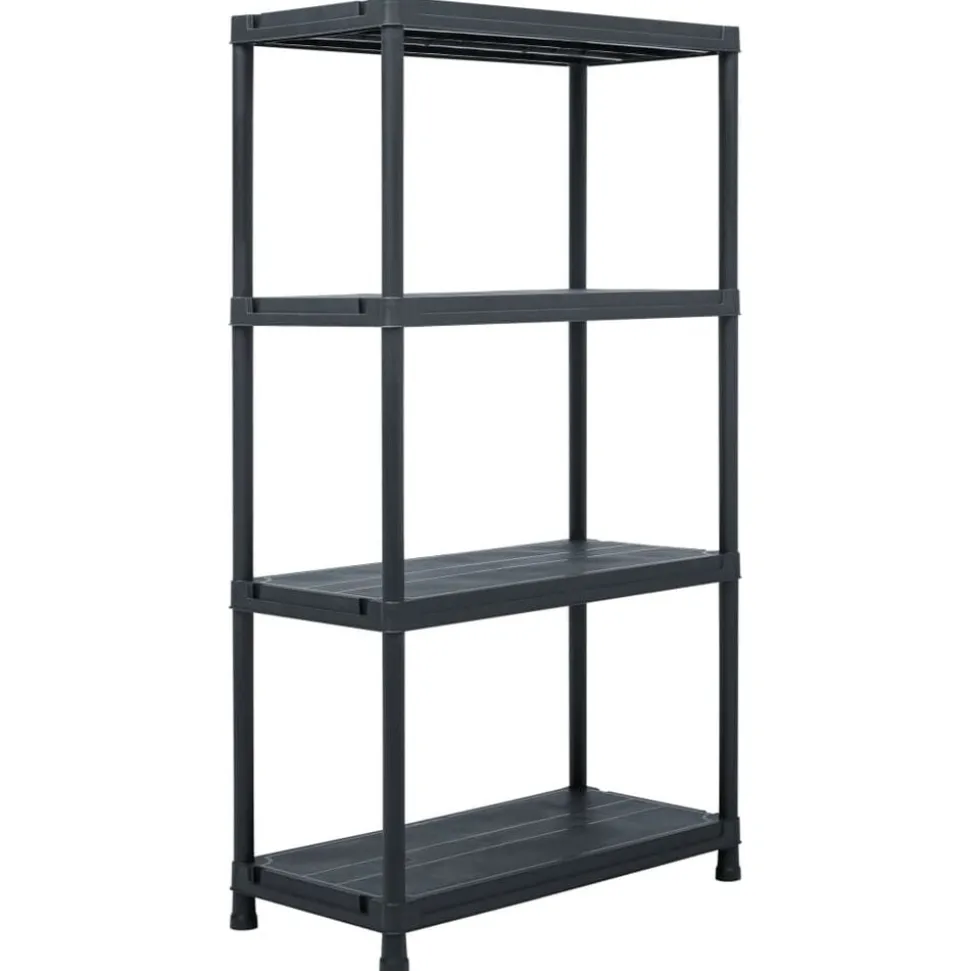 vidaXL Opbergrek 100 kg 60x30x138 cm kunststof zwart