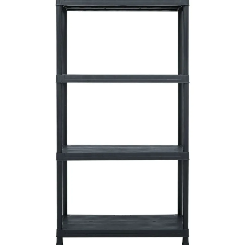 vidaXL Opbergrek 100 kg 60x30x138 cm kunststof zwart