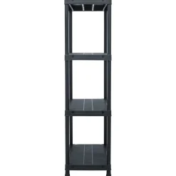 vidaXL Opbergrek 100 kg 60x30x138 cm kunststof zwart