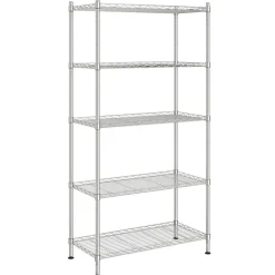 vidaXL Opbergrek 5-laags 250 kg 90x35x180 cm chroomkleurig