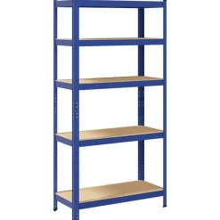 vidaXL Opbergrek 5-laags staal & bewerkt hout blauw