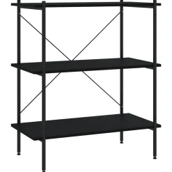 vidaXL Opbergrek 3-laags 80x40x92 cm zwart