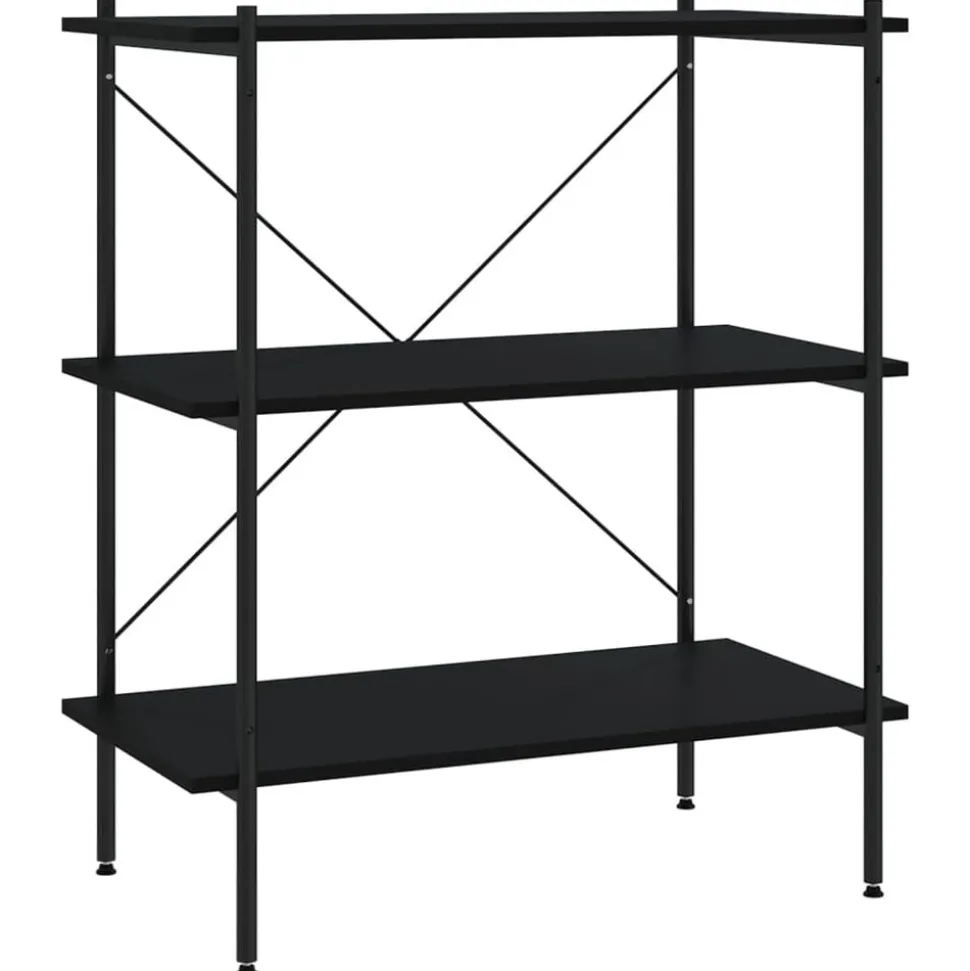 vidaXL Opbergrek 3-laags 80x40x92 cm zwart
