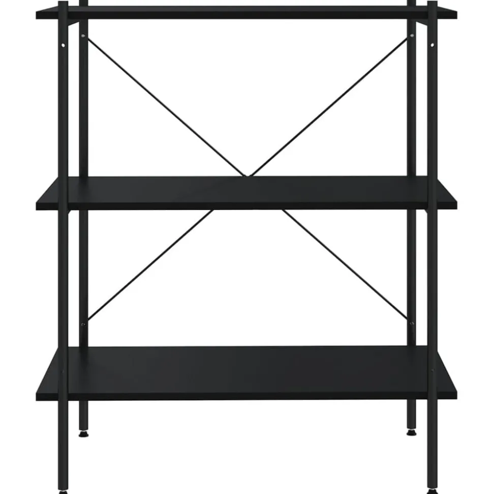 vidaXL Opbergrek 3-laags 80x40x92 cm zwart