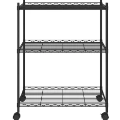 vidaXL Opbergrek met wielen 3-laags 60x35x81 cm 150 kg zwart