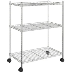 vidaXL Opbergrek met wielen 3-laags 150 kg 60x35x81 cm chroomkleurig