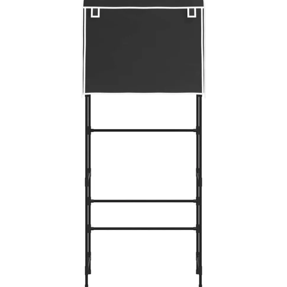 vidaXL Opbergrek voor boven wasmachine 2-laags 71x29,5x170,5 cm zwart