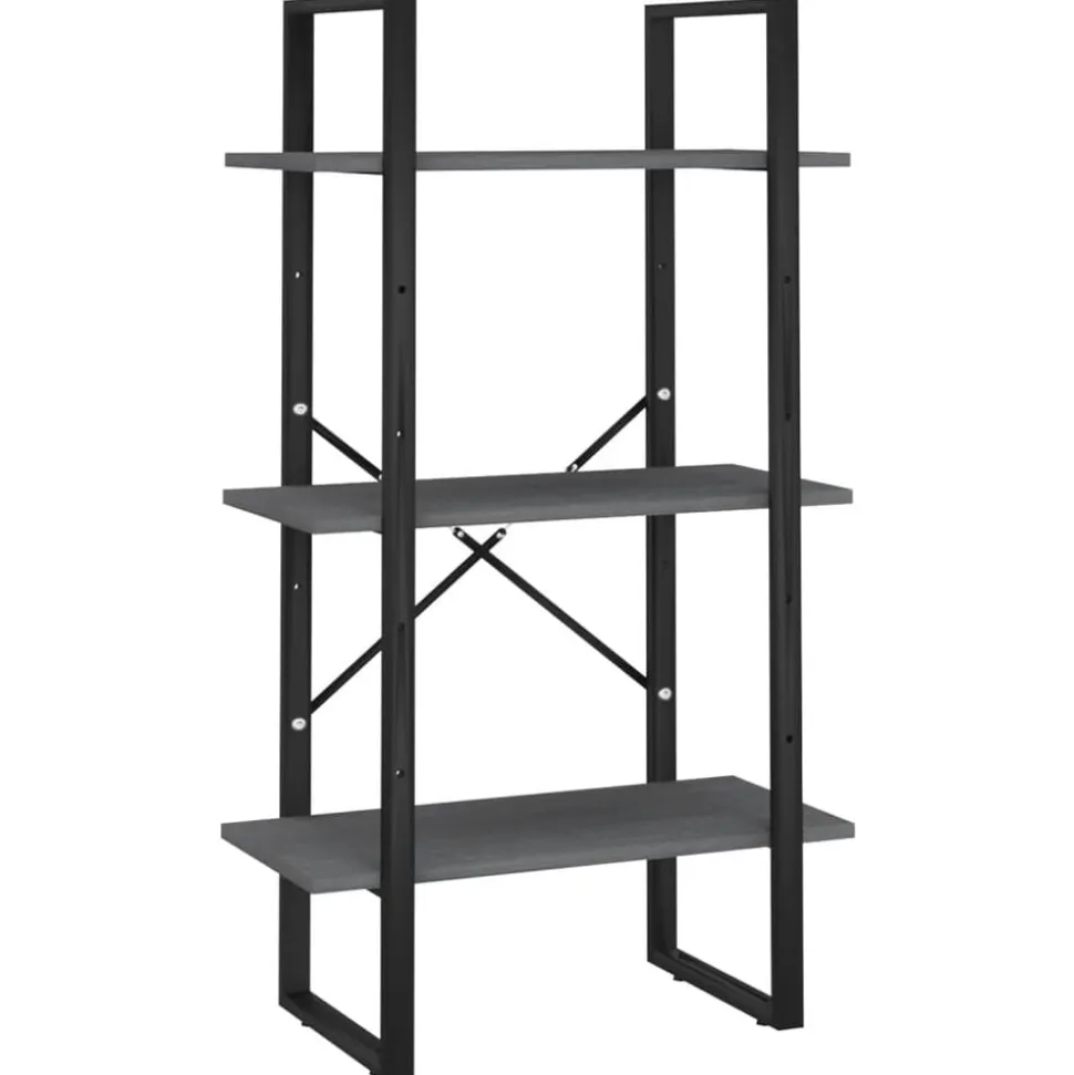 vidaXL Opbergrek 60x30x105 cm massief grenenhout grijs