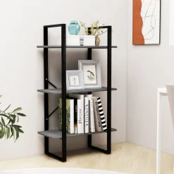 vidaXL Opbergrek 60x30x105 cm massief grenenhout grijs