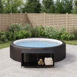 vidaXL Opbergschappen 2 st poly rattan zwart