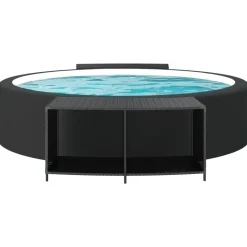 vidaXL Opbergschappen 2 st poly rattan zwart