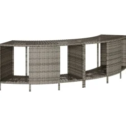 vidaXL Opbergschappen voor hottub 2 st poly rattan grijs