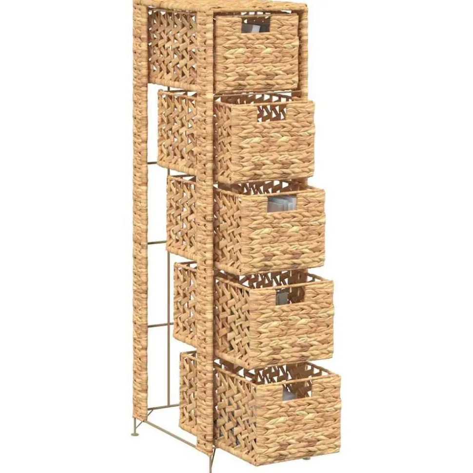 vidaXL Opbergset met 5 manden 25,5x37x100 cm waterhyacint