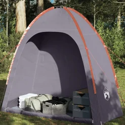 vidaXL Opbergtent waterdicht grijs en oranje