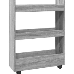vidaXL Opbergtrolley smal 3-laags bewerkt hout grijs sonoma eiken