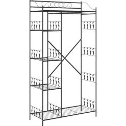 vidaXL Open Kledingkast met plank Zwart 101 x 43 x 188 cm Staal