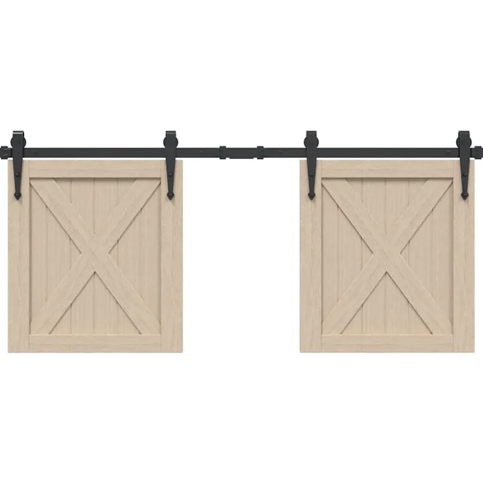 vidaXL Ophangset voor schuifdeur 122 cm koolstofstaal