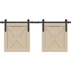 vidaXL Ophangset voor schuifdeur 122 cm koolstofstaal