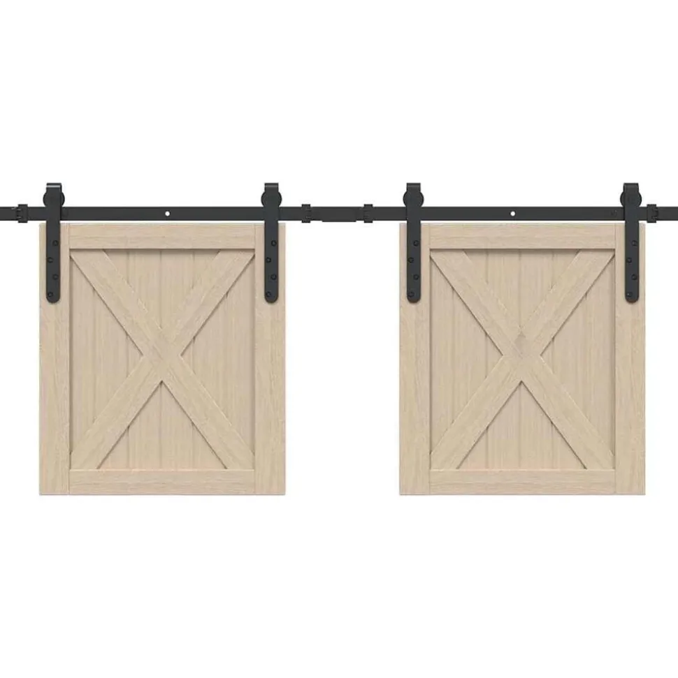 vidaXL Ophangset voor schuifdeur 122 cm koolstofstaal