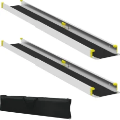vidaXL Oprit voor rolstoelen 270 kg 2 pcs Zwart 152 x 19 x 5,5 cm