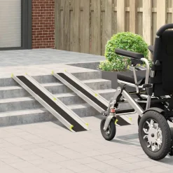 vidaXL Oprit voor rolstoelen 270 kg 2 pcs Zwart 152 x 19 x 5,5 cm