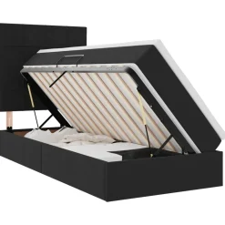 vidaXL Opslag bed met matras met matras Zwart 90 x 190 cm Fluweel