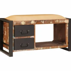 vidaXL Opslagbank Multikleur 80 x 35 x 40 cm Massief gerecycled hout