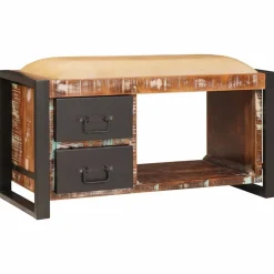vidaXL Opslagbank Multikleur 80 x 35 x 40 cm Massief gerecycled hout