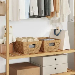 vidaXL Opslagmanden 2 pcs Naturel 38 x 28 x 15 cm Waterhyacint