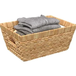 vidaXL Opslagmanden 2 pcs Naturel 38 x 28 x 15 cm Waterhyacint