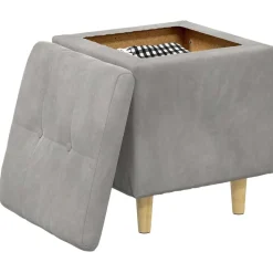 vidaXL Opslagottoman met kussen Lichtgrijs 40 x 40 x 45 cm Fluweel