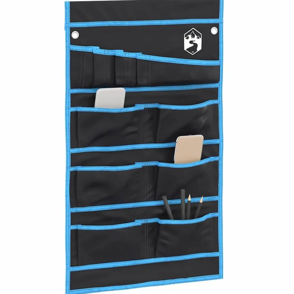 vidaXL Opslagzak met opslag Zwart en Blauw 63,5 x 40 cm oxford